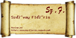 Szávay Flóris névjegykártya